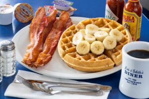 Waffle and bacon