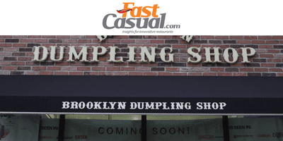 Fast Casual heading above image of a Brooklyn Dumpling Shop storefront