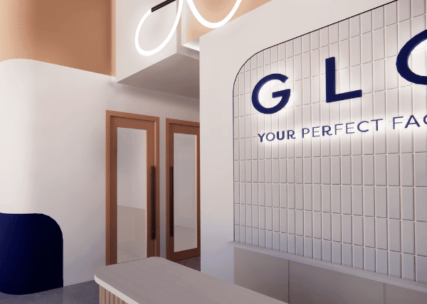 The inside of the front of a GLO30 location
