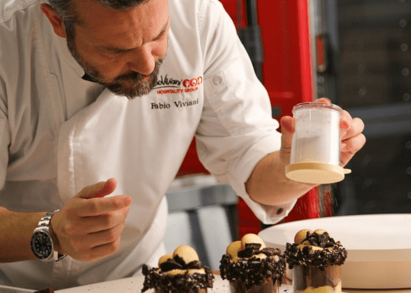 Fabio Viviani making Jars desserts