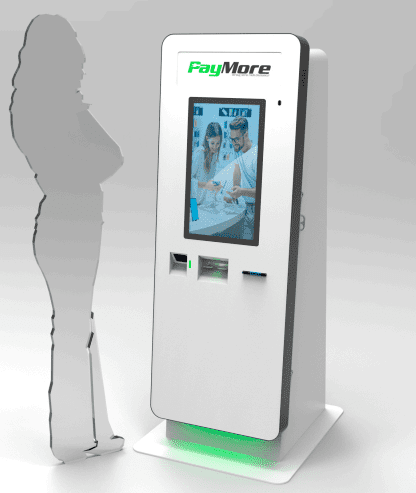 outline of person standing in front of a PayStation