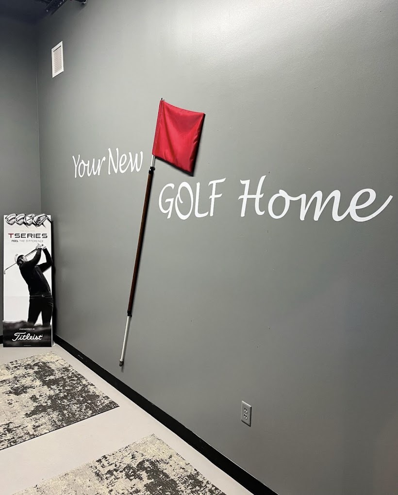 Swing Bays Wall with Red Flag That says your new golf home